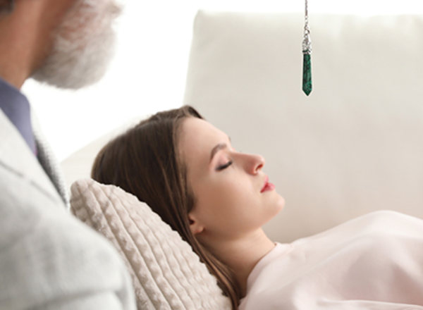 A psychotherapist guiding a hypnotherapy session